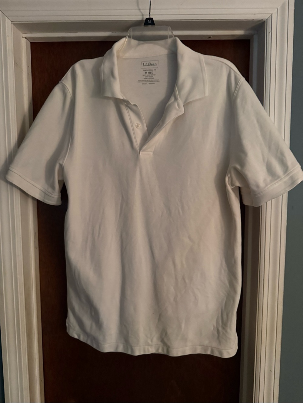 L.L. Bean Men’s White Polo Shirt